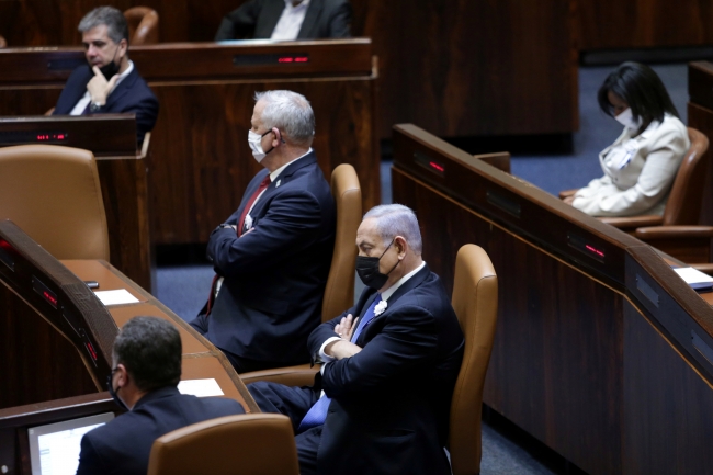 İsrail Savunma Bakanı Gantz ve Başbakanı Netanyahu. Fotoğraf: Reuters